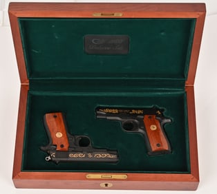 SET OF COLT 380 PISTOLS IN PRESENTATION BOX