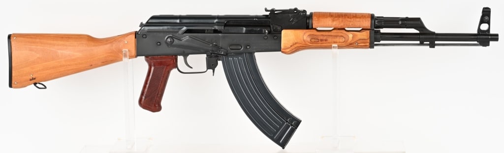 ROMARM / CAI SAR-1 SEMI AUTO RIFLE 7.62 X 39MM: SERIAL NUMBER: S1-28341-2000 BARREL: 16" CALIBER: 7.62 X 39 MM MANUFACTURED: 2000 Metal is Black parkerized finish with post front sight and tangent style rear sight. Stock and forearm are laminate wo