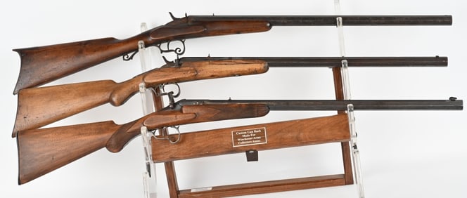 3- FLOBERT .22 "PARLOR" HEAVY BARREL RIFLES