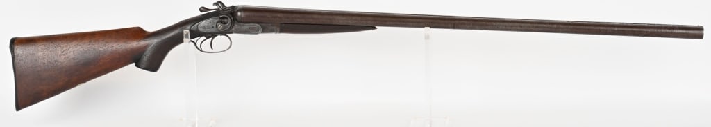 ENGLISH CHARLES RODGERS .10 GA. SxS SHOTGUN: SERIAL NUMBER: NSN, Assembly number 07 under barrel and under action. BARREL: 32" Damascus barrels marked " English Fine Twist" on flat. CALIBER: 10 GA. LOP: 14 1/2" Locks and hammers are engraved. Ea