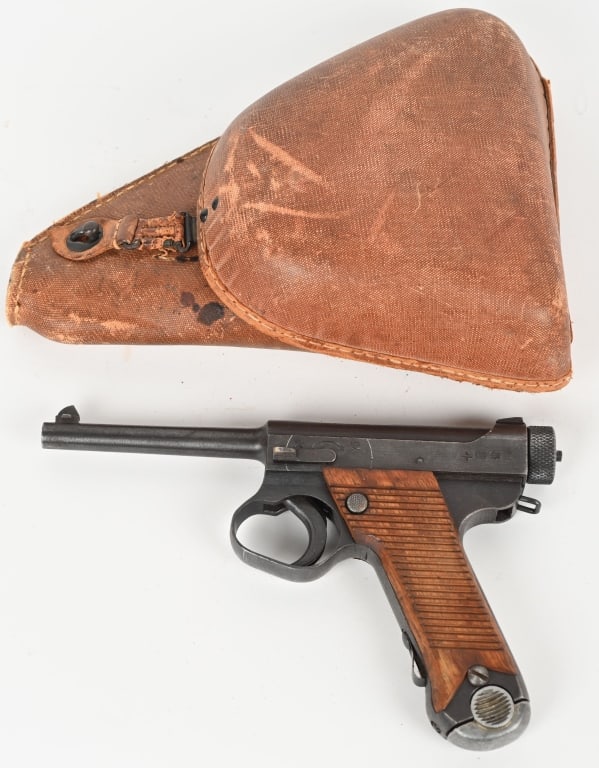PRE WW2 JAPANESE TYPE 14 NAMBU SEMI AUTO PISTOL: SERIAL NUMBER: 51211. BARREL: 4-1/2". CALIBER: 8MM NAMBU. MANUFACTURED: 1930. Made May 1930's at the Kokura Arsenal. No import marks found. Matching serials on the frame, bolt, slot stop, trigger and 