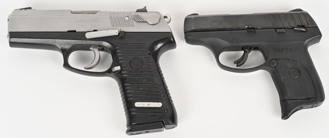 LOT OF (2) RUGER SEMI AUTO PISTOLS 45 ACP AND 9MM
