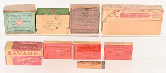 LOT OF VINTAGE AMMUNITION AND BOXES