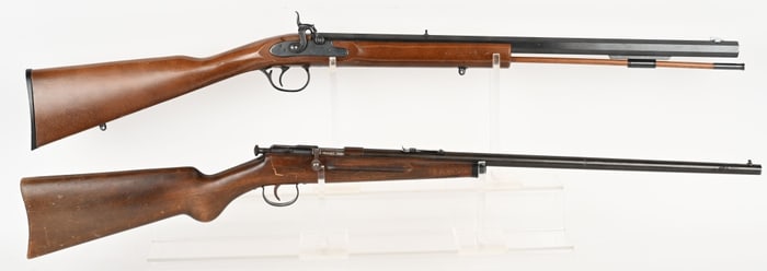 LOT OF 2 RIFLES 54 CAL. BLACK POWDER & 22 RIMFIRE