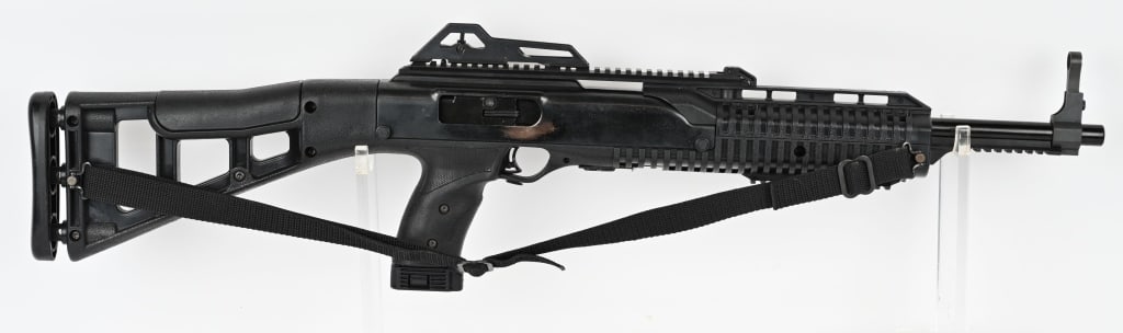 HI-POINT MODEL 4095 CARBINE 40 S&W RIFLE: SERIAL NUMBER: H23159. BARREL: 17 1/2". CALIBER: .40 S&W. This model 4095 features all-weather, polymer skeletonized stock with an internal recoil buffer, multiple pica tinny rails, a sling, swivels,