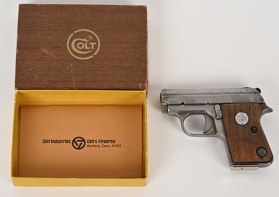 COLT AUTOMATIC .25 SEMI AUTO PISTOL W/ FACTORY BOX