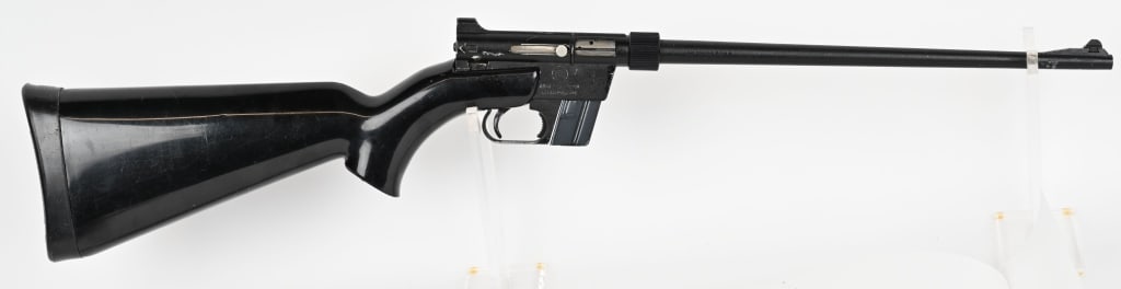 AR INDUSTRIES EXPLORER TAKEDOWN SURVIVAL RIFLE: SERIAL NUMBER: A178773. BARREL: 16". CALIBER: .22 LR. Produced by AR Industries. Features: 16" barrel with blade front sight and peep sight integral to the receiver. Stock houses the barrel (1) 8 roun