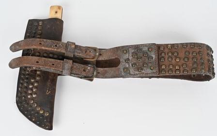 INDIAN/WESTERN TACK DECORATED BELT WITH KNIFE