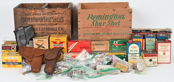 VINTAGE AMMUNITION ASSORTMENT WITH CRATE AND MORE!