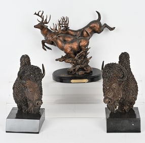 FRIENDS OF THE NRA BISON HEAD BOOKENDS