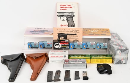 LOT OF AMMUNITION, MAGAZINES AND HOLSTERS