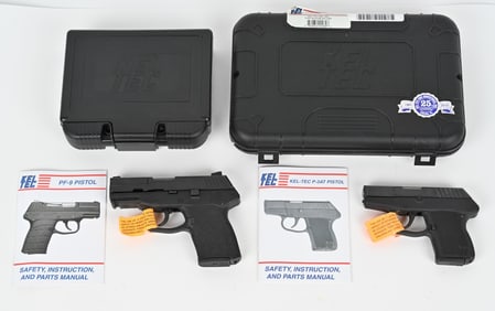 LOT OF KEL-TEC SEMI AUTO PISTOLS W/CASES
