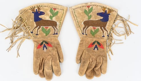 NATIVE AMERICAN BEADED GAUNTLETS