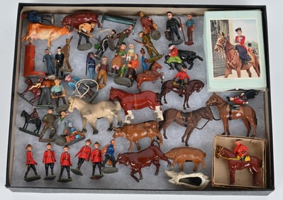 LOT OF LEAD SOLDIERS, COWBOYS, ANIMALS, & MORE