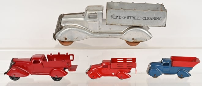 4- MARX PRESSED STEEL TRUCKS