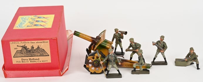 LINEOL GERMAN ARTILLERY GUN & CREW