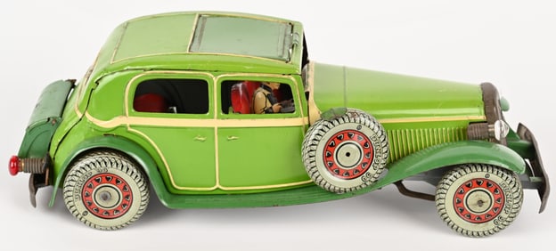 METTOY TIN WINDUP ELECTRIC LIGHT DELUXE SEDAN