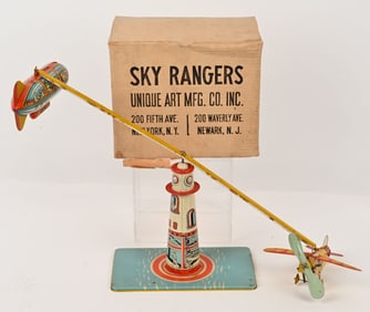 UNIQUE ART TIN WINDUP SKY RANGERS w/ BOX