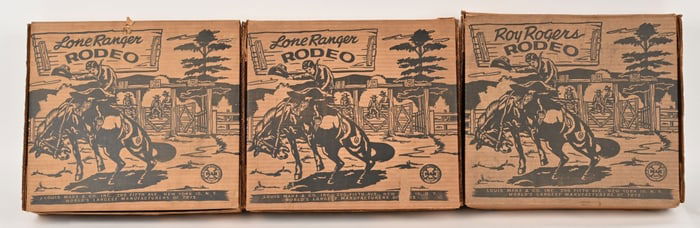 3- MARX ROY ROGERS RODEO SETS w/ BOX