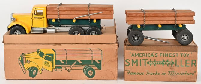 SMITH MILLER MIC LUMBER TRUCK & TRAILER w/ BOX
