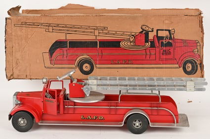 SMITH MILLER LAFD LADDER FIRE TRUCK w/ BOX