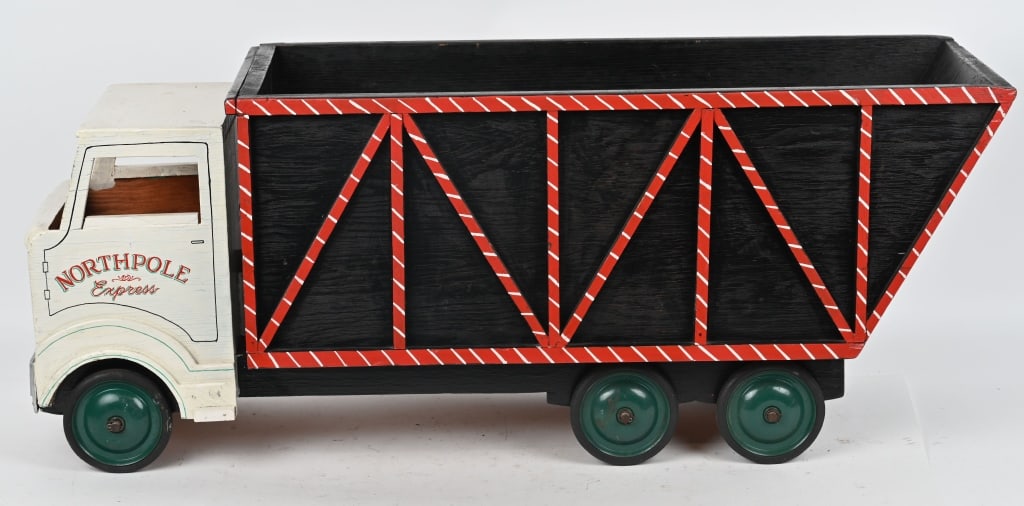 FOLK ART NORTH POLE TRUCK: Nice looking Folk Art North Pole Truck. Very well made. All wood construction. 42" Excellent
