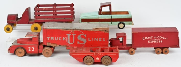 5- FOLK ART WOOD VEHICLES