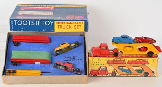 TOOTSIETOY AUTO TRANSPORT & TRUCK SET w/ BOX
