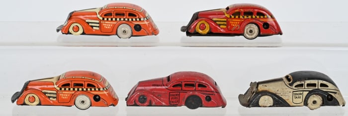 5- MARX TIN WINDUP TRICKY TAXIS