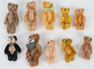 10- MOHAIR JOINTED TEDDY BEARS