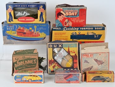 LOT OF PLASTIC BOATS, AIRPLANES, & VEHICLES