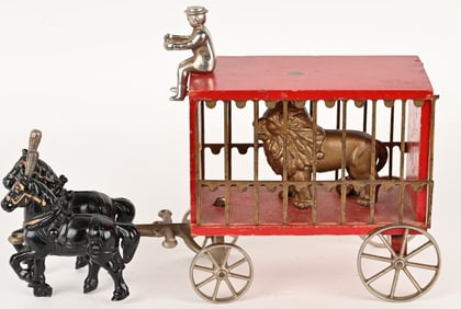 ARCADE CAST IRON & WOOD CIRCUS WAGON