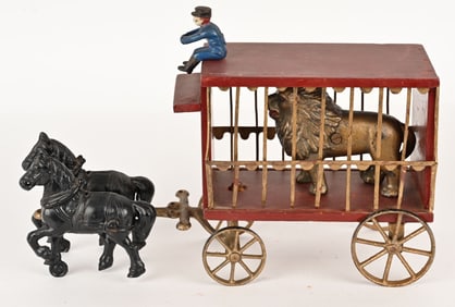ARCADE CAST IRON & WOOD CIRCUS WAGON