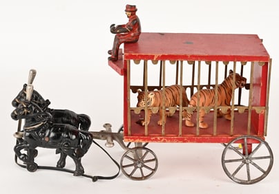 ARCADE CAST IRON & WOOD CIRCUS WAGON