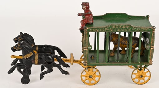 HUBLEY CAST IRON ROYAL CIRCUS WAGON w/ TIGER