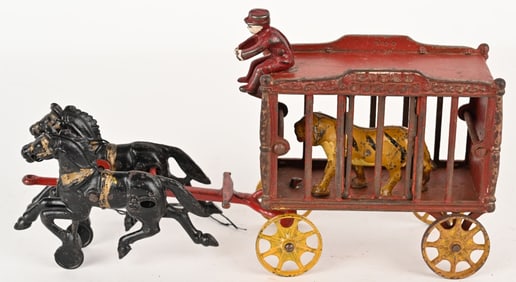 HUBLEY CAST IRON ROYAL CIRCUS WAGON w/ TIGER