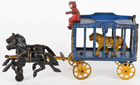 HUBLEY CAST IRON ROYAL CIRCUS WAGON w/ TIGER