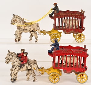2- KENTON OVERLAND CIRCUS WAGONS w/ BEARS