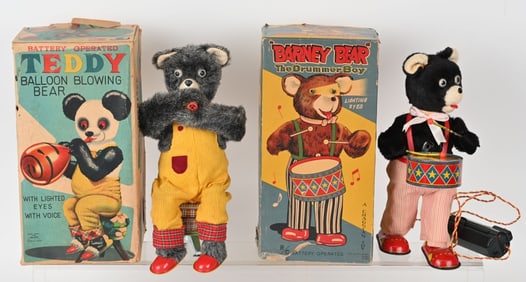 2- JAPAN BATTERY OPERATED BEARS w/ BOXES