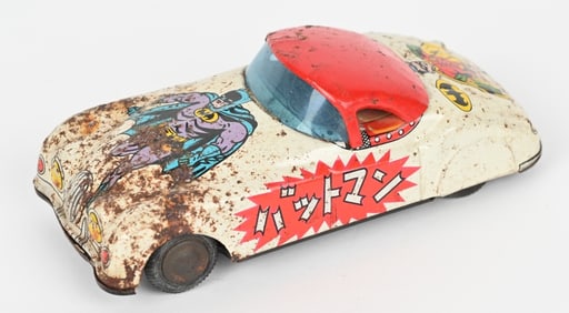 JAPAN TIN FRICTION BATMAN & ROBIN JAGUAR XK