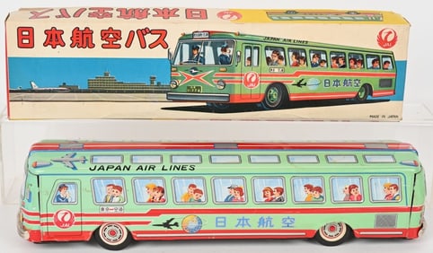 JAPAN TIN FRICTION JAPAN AIR LINES BUS w/ BOX