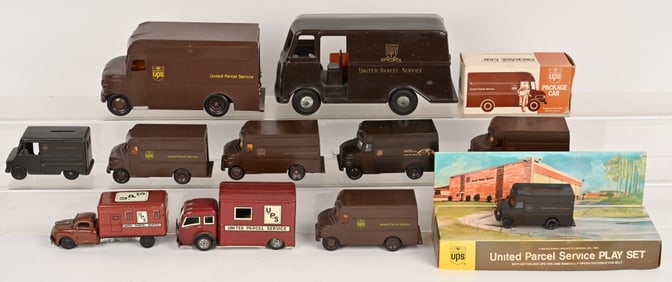 LOT OF TOY UPS TRUCKS