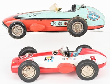 2- LARGE JAPAN FRICTION & BATTERY OP RACERS