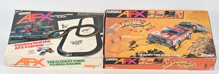 2- AURORA AFX SLOT CAR SETS w/ BOX