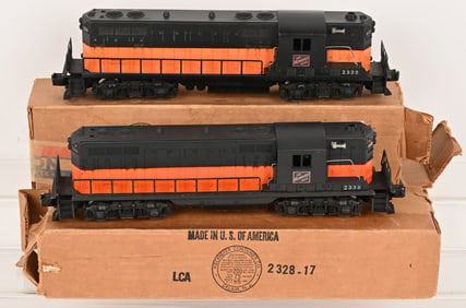 2 LIONEL #2338 MILWAUKEE ROAD GP-7 DIESEL ENGINES
