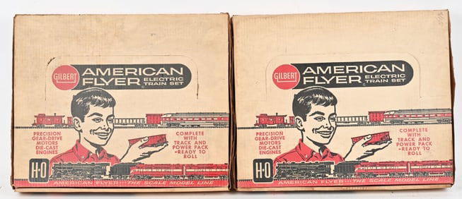 2- AMERICAN FLYER HO TRAIN SETS w/ BOX