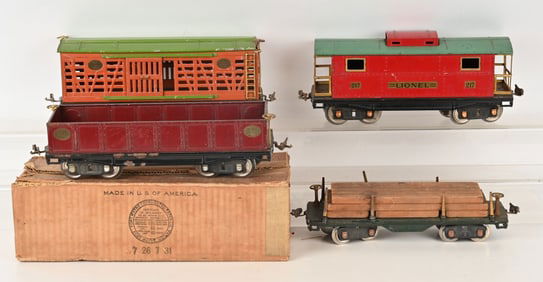 4- LIONEL PREWAR STD GA FREIGHT CARS