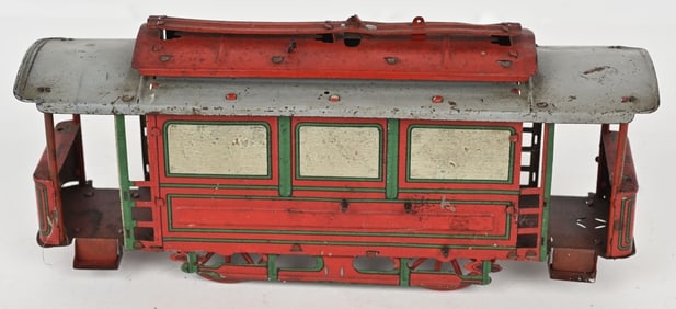 GERMAN TIN WINDUP TROLLEY