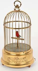 GERMAN SINGLE BIRD CAGE SINGING AUTOMATON