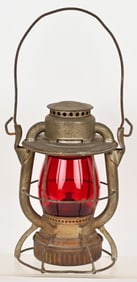 BOSTON & ALBANY RAILROAD LANTERN w/ RED GLOBE